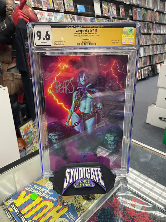 Vampirella #1 Purple Rain Variant (CGC X JSA 9.6) Signed By Mark Spears