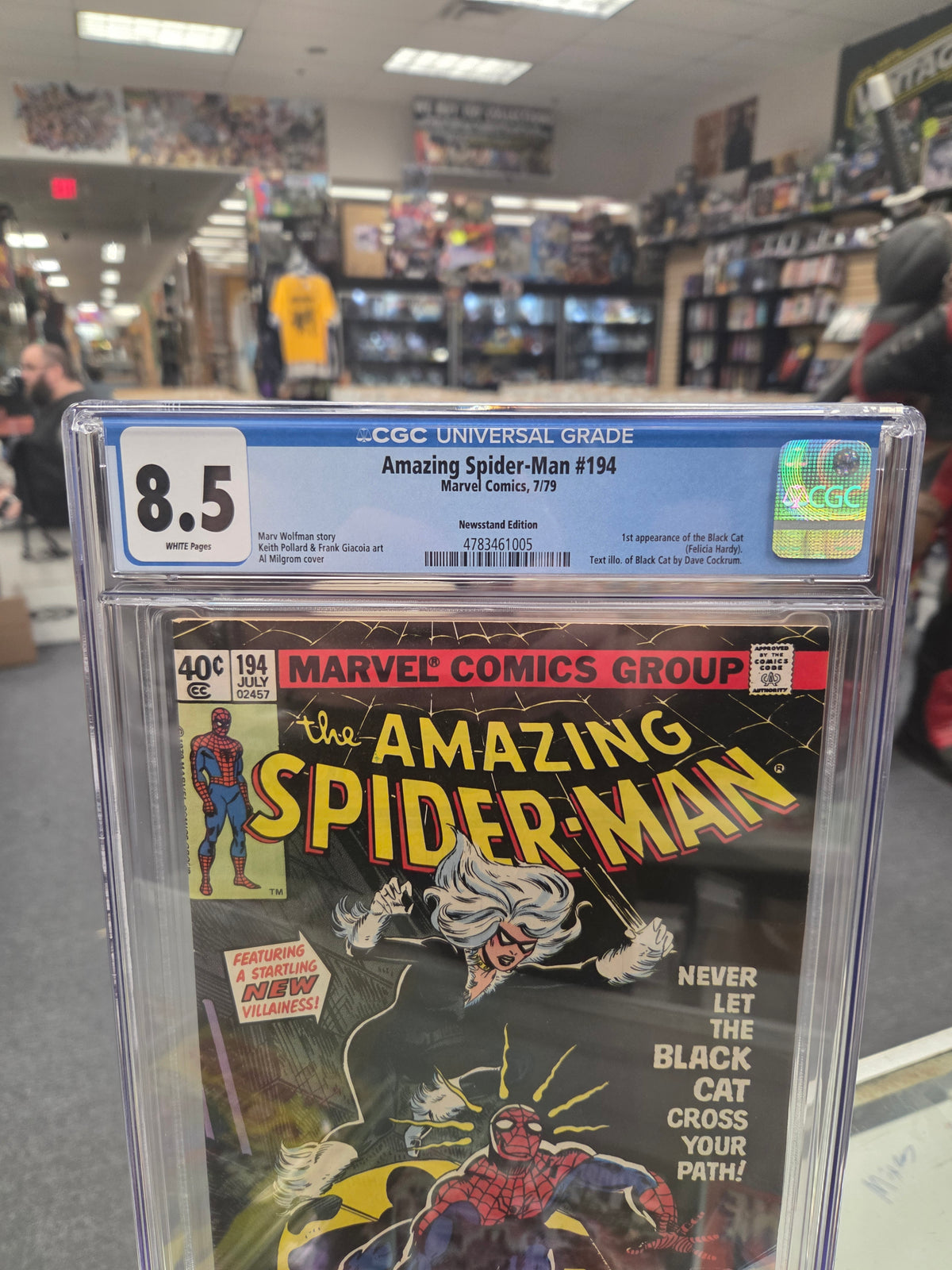Amazing Spider-Man #194 (CGC 8.5) 1st Black Cat, Newsstand Edition