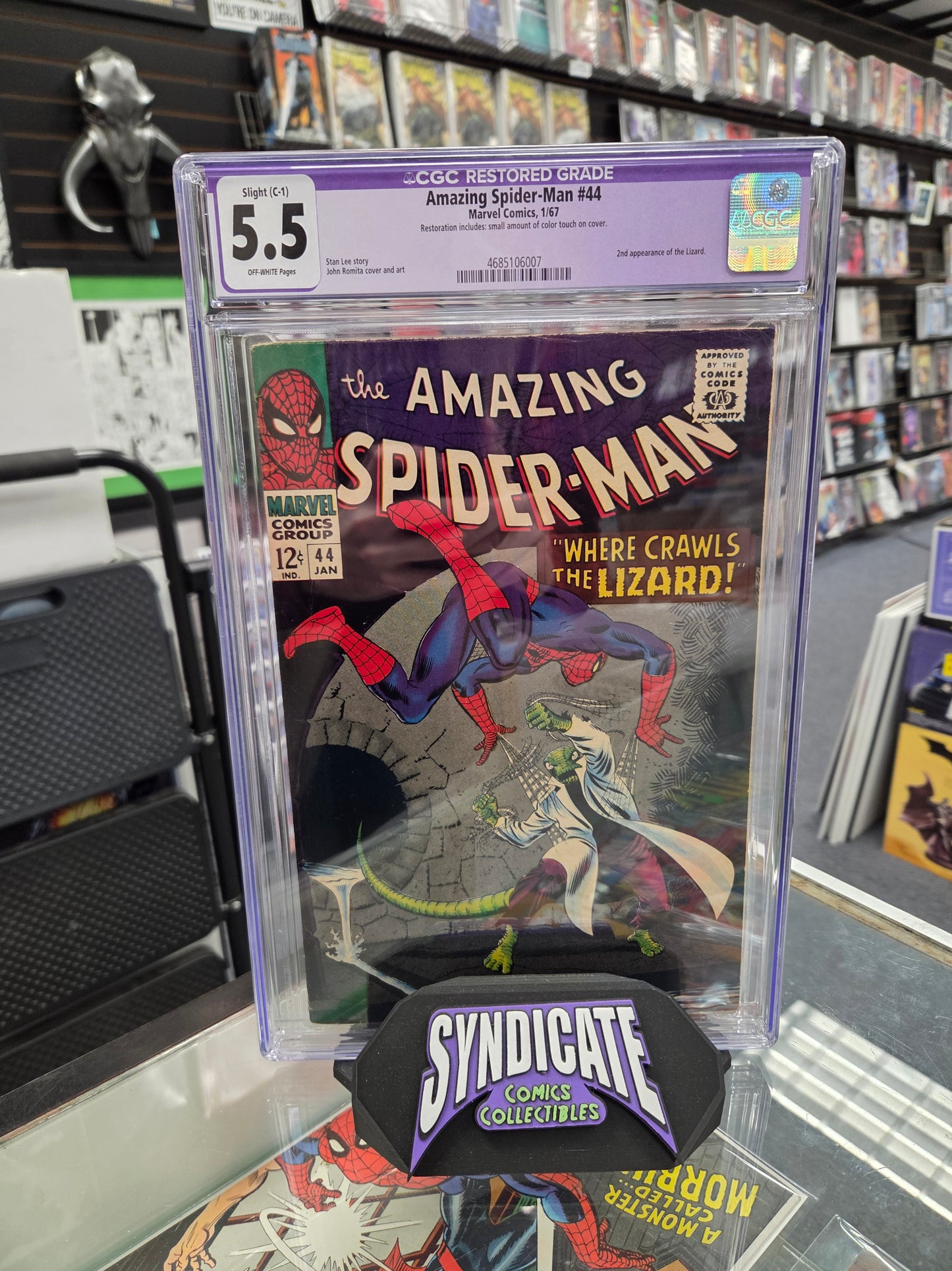Amazing Spider-Man #44 (Restored CGC 5.5) 2nd Lizard