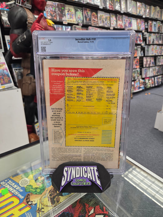 Incredible Hulk #181 (CGC 3.0) 1st Wolverine