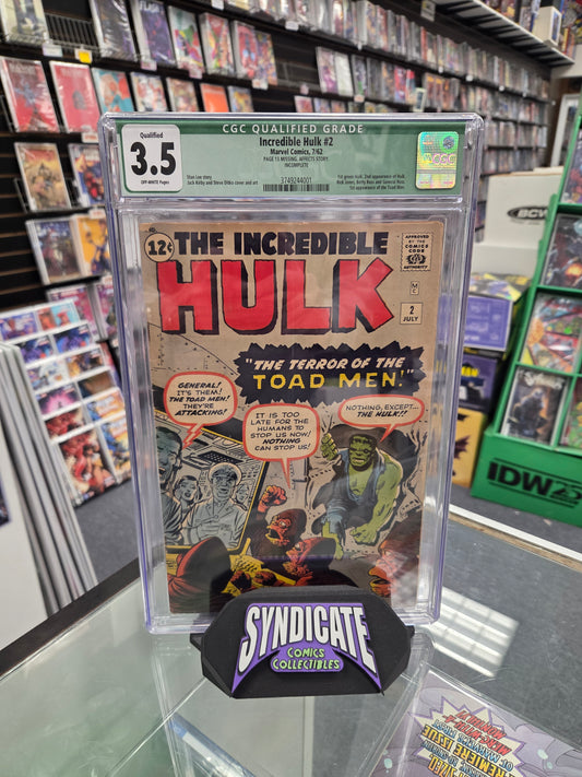 Incredible Hulk #2 (CGC Qualified 3.5) 1st Green Hulk