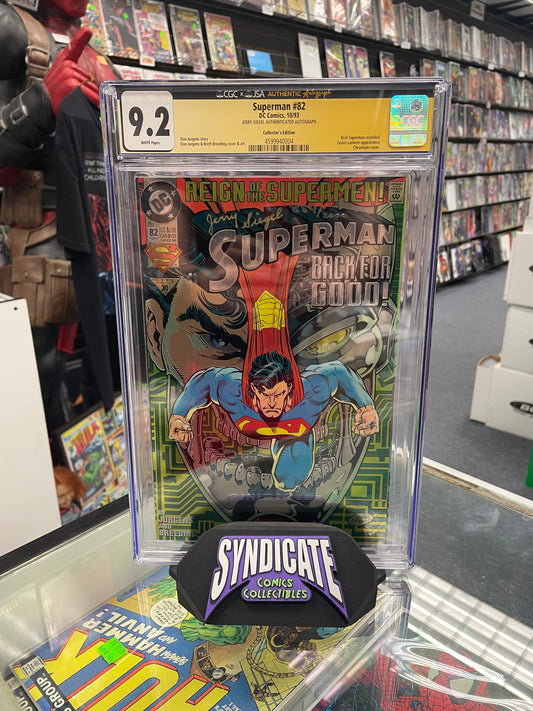Superman #82 Collector's Edition (CGC X JSA 9.2) Signed By Jerry Siegel
