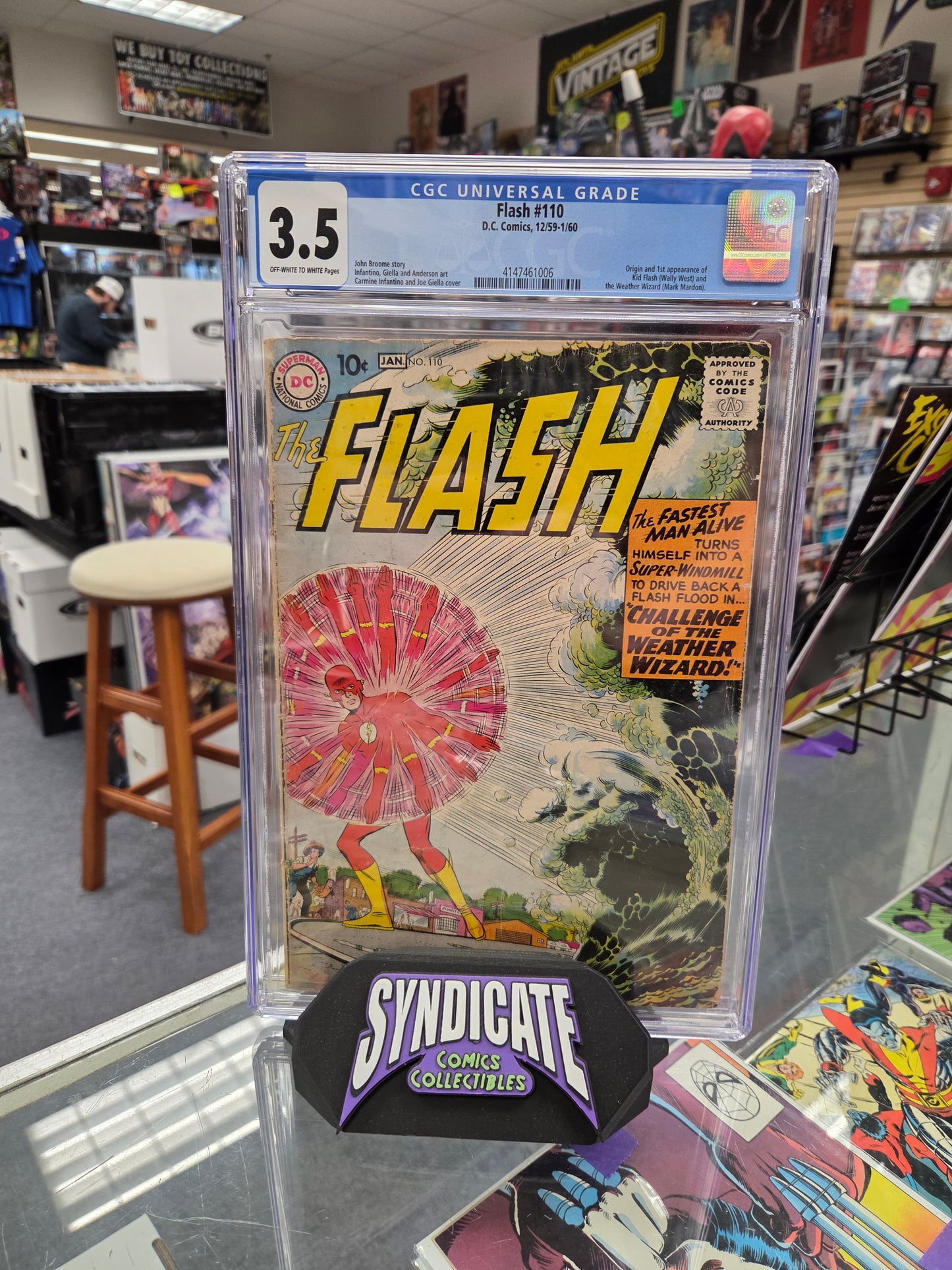 Flash #110 (CGC 3.5) 1st Wally West & Weather Wizard