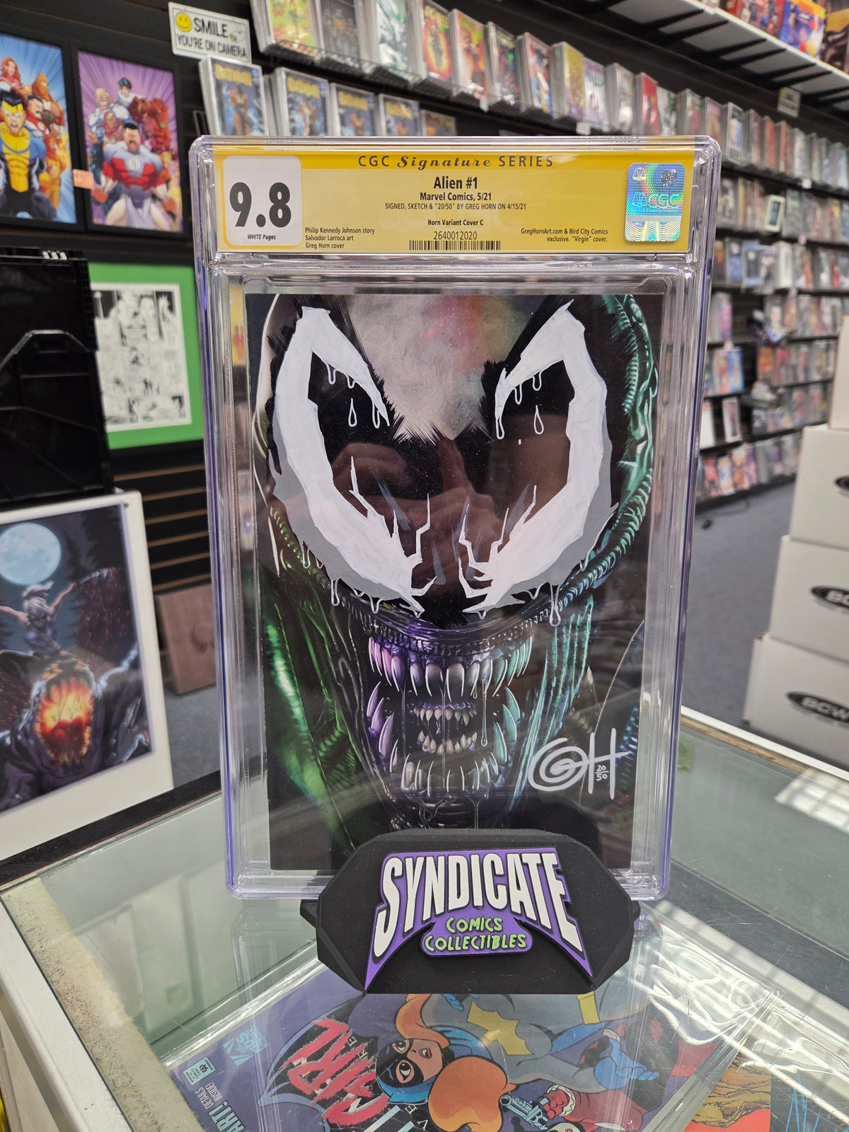 Alien #1 Greg Horn Virgin Variant (CGC 9.8) Signed & Remarqued by Greg Horn