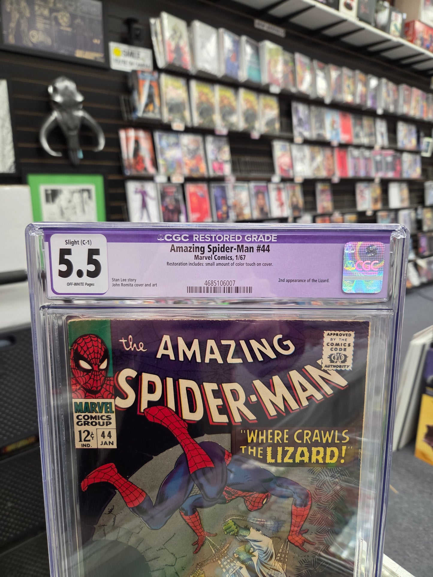 Amazing Spider-Man #44 (Restored CGC 5.5) 2nd Lizard