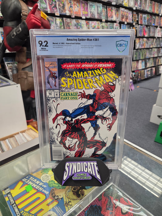 Amazing Spider-Man #361 Newsstand Variant (CBCS 9.2) 1st Carnage