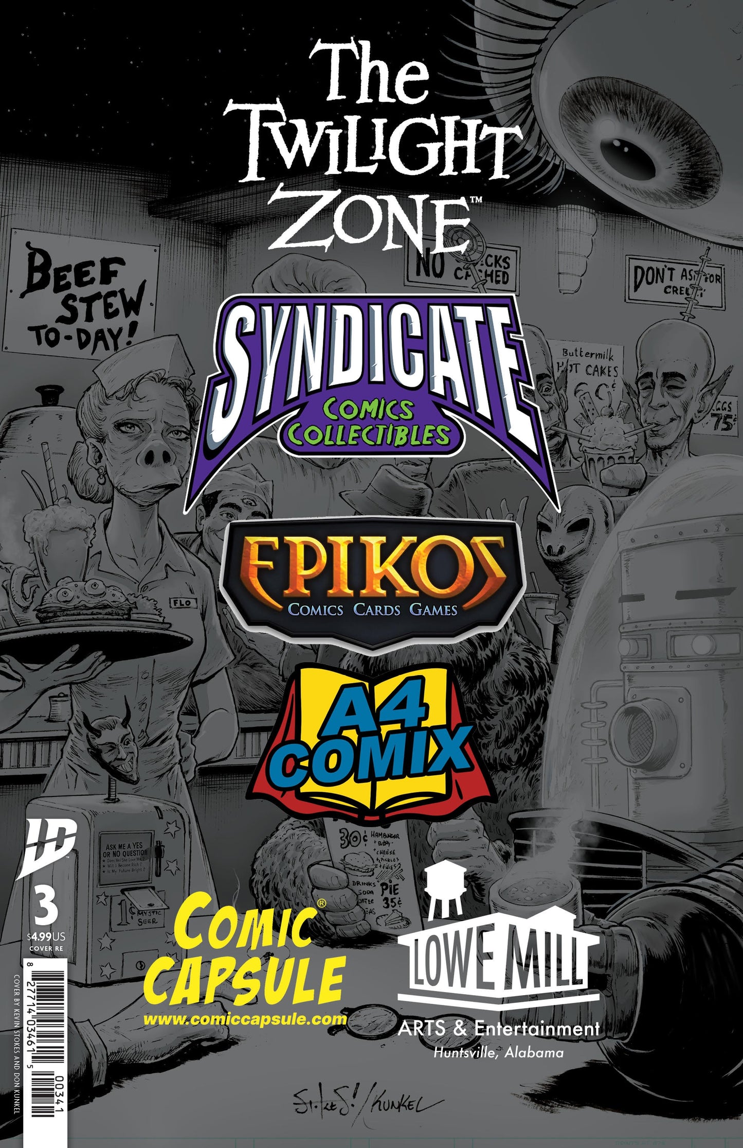 The Twilight Zone #3 Kevin Stokes & Don Kunkel, Syndicate Comics & Collectibles Exclusive Virgin Variant