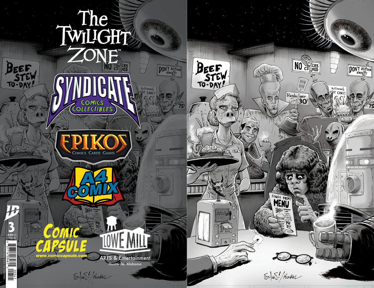 The Twilight Zone #3 Kevin Stokes & Don Kunkel, Syndicate Comics & Collectibles Exclusive Virgin Variant
